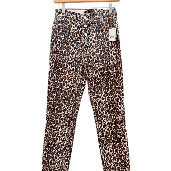 Volcom Women Skinny Jeans Leopard Print Brown 25 Casual High Waist Summer Edgy - Picture 3 of 11
